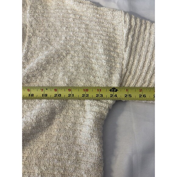 LL BEAN Midweight Ivory Open Front Cardigan Women XL Chunky Knit Duster Cotton - Picture 9 of 9